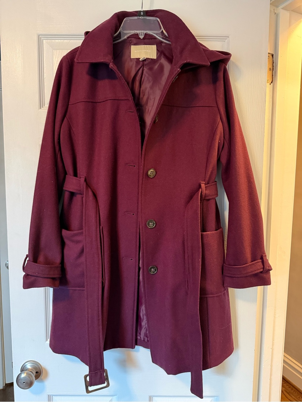 Banana Republic Wine Purple Trench Coat with Belt